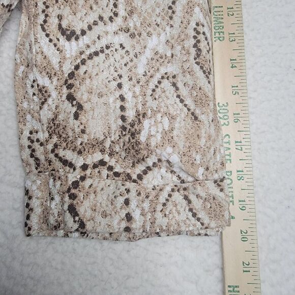 JM Collection Heavyweight Linen Top Womens 18 Button Blouse Animal Print - Picture 15 of 16